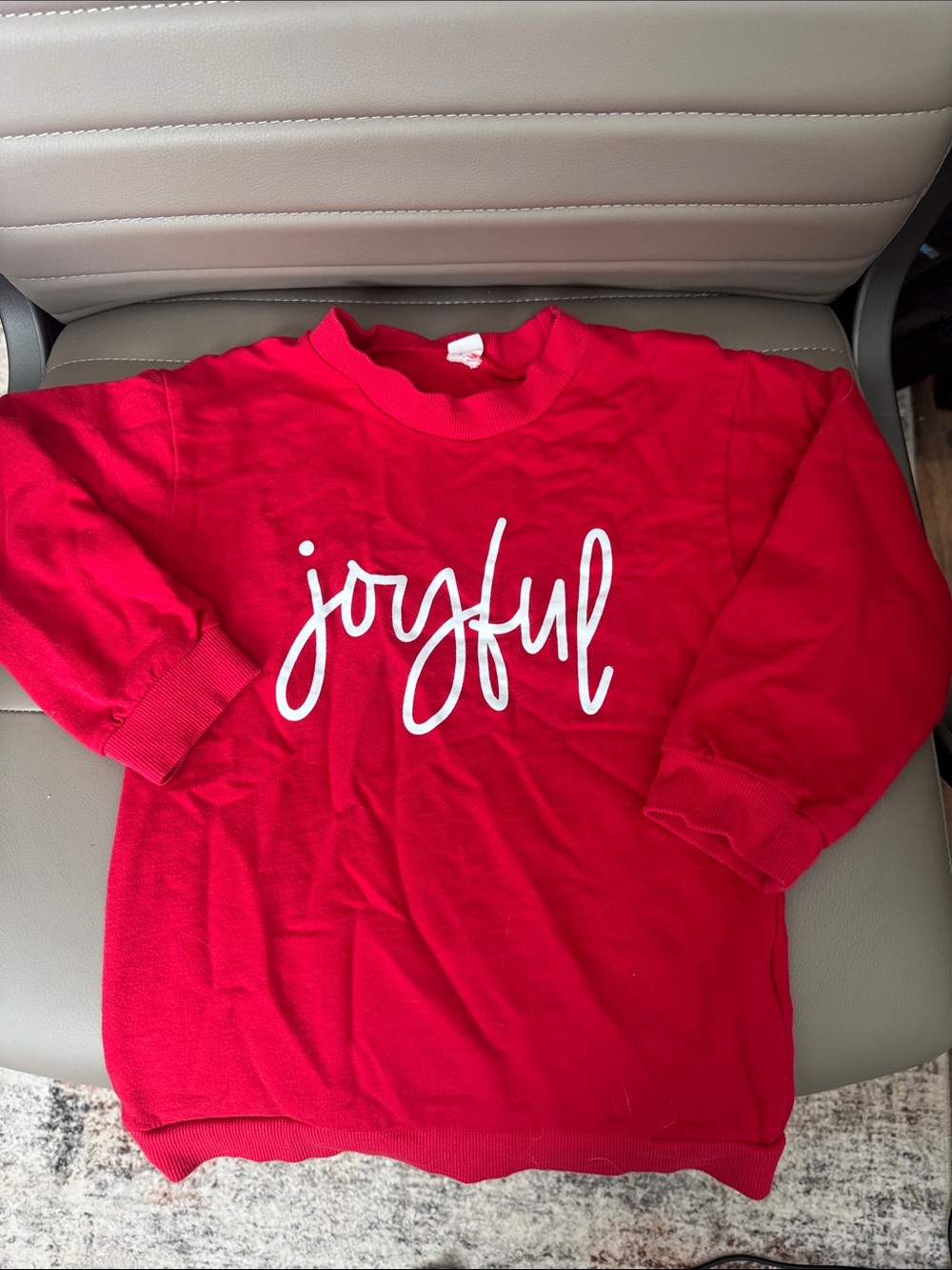 Red 'joyful' Graphic Sweatshirt